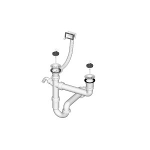 LIV sifon sudopera fi 70 2/2 sa jednim preljevom kvadratnim