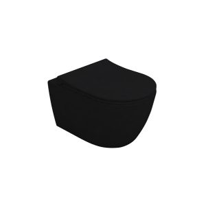 RONDO wc školjka viseća RIMLESS bez bočnih otvora - MATT BLACK