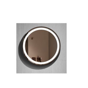 JANNT ogledalo fi 600, rasvjeta LED-TOUCH SENSOR, debljina 5 mm - okruglo - crni okvir