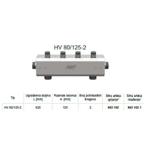 Kotlovski razdjelnik s izolacijom i čepovima HV 80/125-2