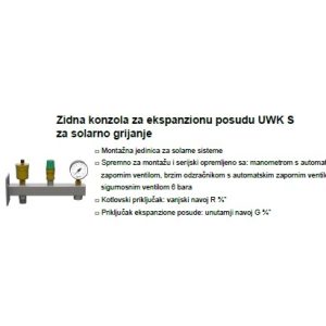 Zidna konzola za ekspanzionu posudu sa armaturama UWK 1 SK