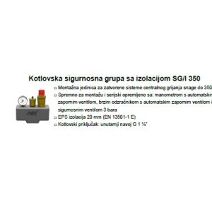 Kotlovska sigurnosna grupa s izolacijom SG/I 350