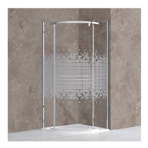 ARDIS tuš kabina polukružna jednokrilna 80x80x195 cm krom profil, prozirno staklo 6 mm