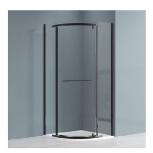 JANDIS tuš kabina polukružna jednokrilna 80x80x195 cm BLACK profil, prozirno staklo 6 mm