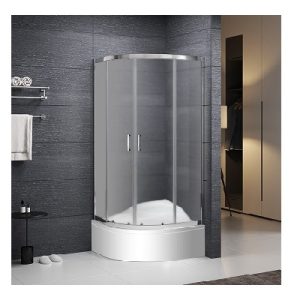 TALDIS niska tuš kabina polukružna 90x90x165 cm krom profil, mat mutno staklo 5 mm