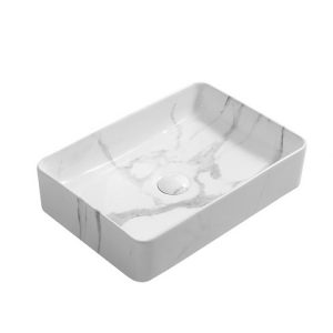 EVEREST umivaonik 500x335x110 mm ZDJELASTI bijeli mramor PRAVOKUTNI