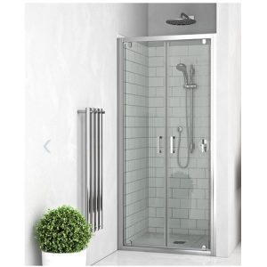 LEGA LINE dvokrilna tuš vrata 80x190 cm crom profil/prozirno staklo 5 mm