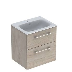 Geberit SELNOVA SQUARE komplet umivaonika tankog ruba za ugradnju u kupaonsku bazu s bazom za umivaonik B 58,8 cm