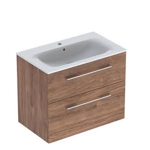 Geberit SELNOVA SQUARE komplet umivaonika tankog ruba za ugradnju u kupaonsku bazu s bazom za umivaonik B 78,8 cm